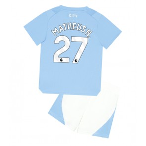 Manchester City Matheus Nunes #27 Domaci Dres za Dječji 2023-24 Kratak Rukavima (+ kratke hlače)